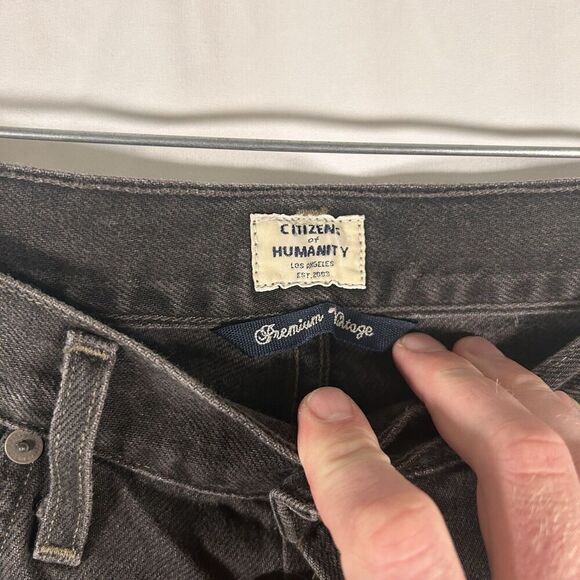 Citizens of Humanity Jeans Women's 27 Black Grey Button Fly High Rise Gia Ankle - Picture 6 of 13